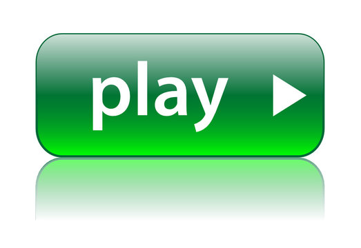 PLAY Web Button (video watch media player live music green icon)