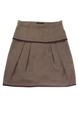 brown woolen female skirt isolated
