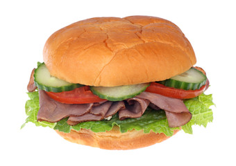 Roast Beef Sandwich Isolated