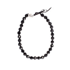 black beads on white