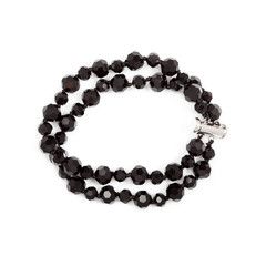 black beads on white