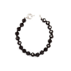 black beads on white