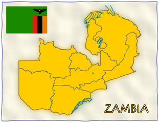 Zambia political division national emblem flag map