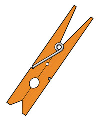 Vector illustration of clothespins