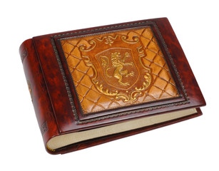 big brown vintage  leather book