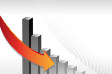 Diagram abstieg Pfeil Statistik verlust grau 4