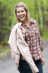 Beautiful woman taking a walk