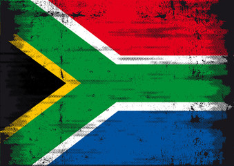 South African grunge flag - obrazy, fototapety, plakaty