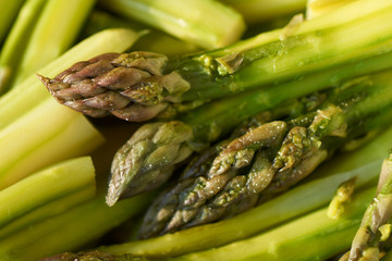 Boiled and salted green asparagus