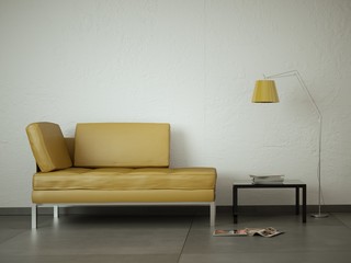 3d Rendering gelbes Sofa