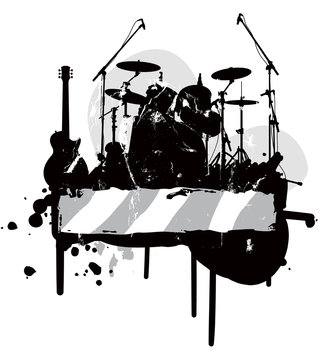 Abstract with musical instruments