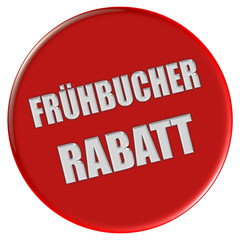 Button rot rund FRÜHBUCHER RABATT