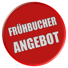 Button rot rund FRÜHBUCHER ANGEBOT
