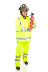 Fototapeta premium Fireman with Fire Extinguisher