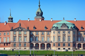 Fototapeta na wymiar Royal Castle in Warsaw closeup