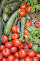 Tomaten und Salatgurken