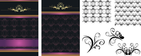 Set of decorative backgrounds for design. Vector