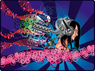 Man in massive headphones