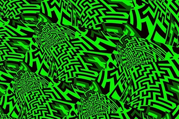 labyrinthe abstrait vert
