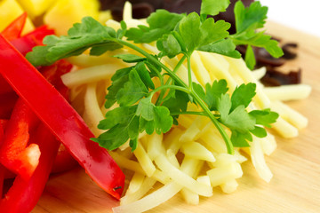 Bamboo shoot with peppers and pineapple