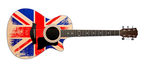 acoustic guitar with british flag