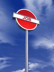 job sign for traffic