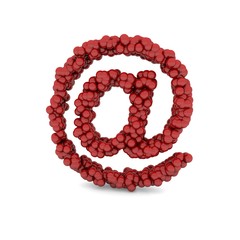 email sign make of red spheres