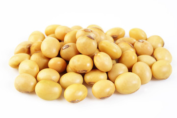 pile soybean on background