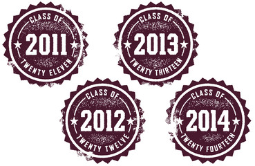 Fototapeta na wymiar Class of 2011-2014 Stamps