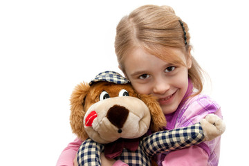 Girl and teddy bear