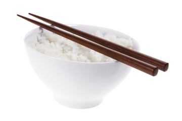 Bowl of Rice and Chopsticks