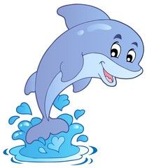 Obraz premium Happy jumping dolphin
