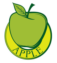 green apple label design