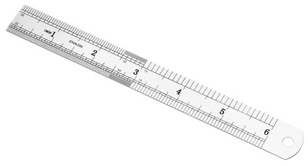 Metric and inch steel ruler