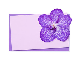 card decorated with a flower on the white