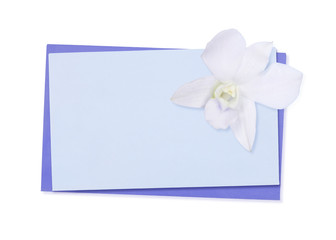 card decorated with a flower on the white