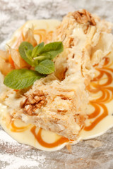 tasty pastry with caramel