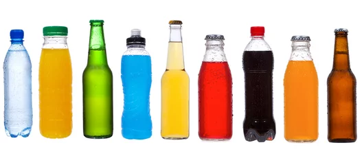 Zelfklevend Fotobehang set with different bottles © Nitr