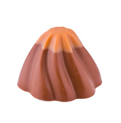 Naklejka premium Chocolate with wavy edges on the white