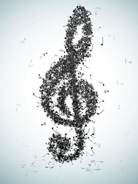 Treble clef from notes