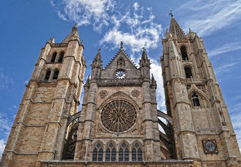 Fototapeta na wymiar Leon Cathedral.