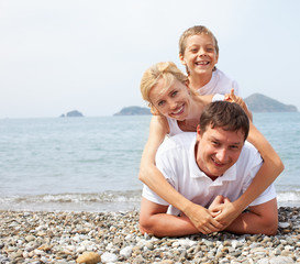 Family on the beach