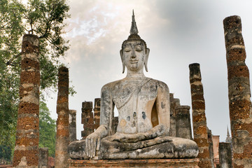 buddha kmher statue, sukhotai, thailand