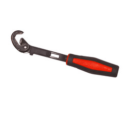 red monkey wrench isolated on white background