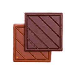 Fototapeta premium Two tiles of chocolate on the white