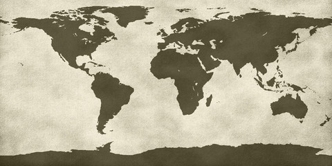 Map of the world in brown color