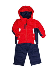 Bright children's jacket and trousers isolated on the white