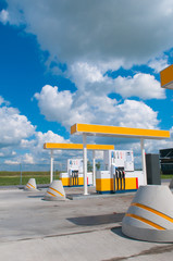 modern gas station on a background sky