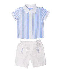 Bright children's jacket and trousers isolated on the white