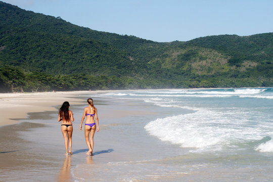 walking on the beach